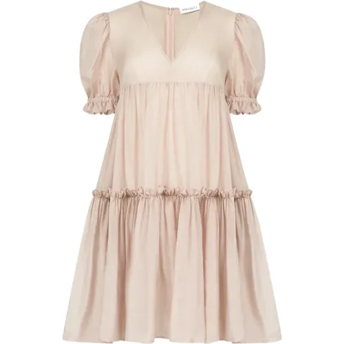 Seiden-Baumwoll-Babydoll-Kleid Rosa , Damen, Größe: S - Nina Ricci - Modalova