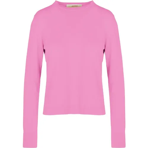 Cotton Long Sleeve Round Neck Sweater , female, Sizes: M - Jucca - Modalova