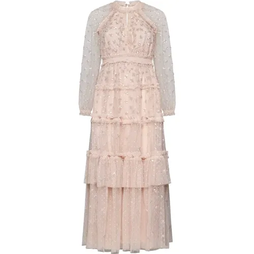 Sequin Embellished Tulle Ruffle Dress , female, Sizes: XS - Needle & Thread - Modalova