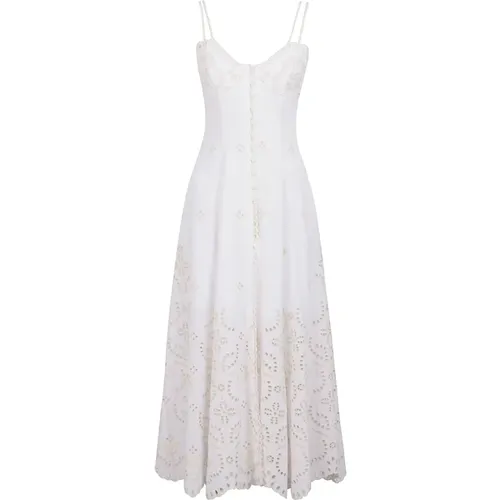 Ivory Leinen Baumwollmischung Kleid - Charo Ruiz Ibiza - Modalova