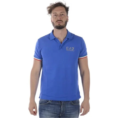 Klassisches Polo Shirt , Herren, Größe: S - Emporio Armani EA7 - Modalova