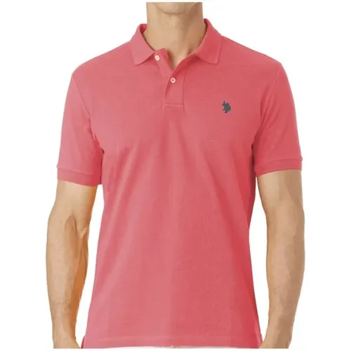 Rosa King Polo Shirt , Herren, Größe: L - U.S. Polo Assn. - Modalova