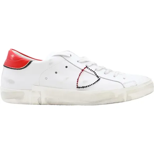 Low Blanc Red Sneakers , male, Sizes: 7 UK - Philippe Model - Modalova