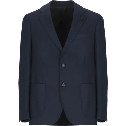 Blaue Woll-Peak-Lapel-Jacke Lardini - Lardini - Modalova