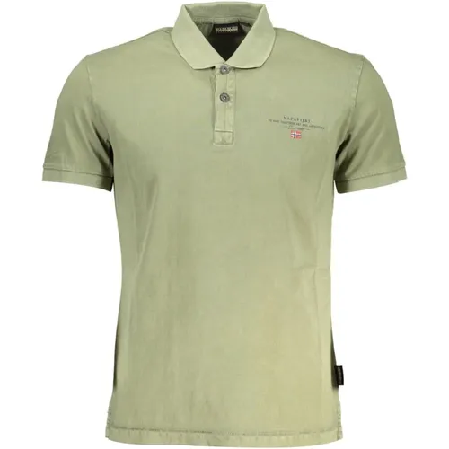 Cotton Polo Shirt with Print and Logo , male, Sizes: XL, L, M - Napapijri - Modalova