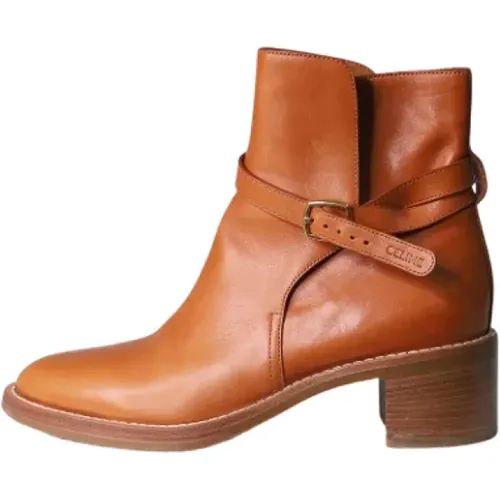 Pre-owned Leather boots , female, Sizes: 7 UK - Celine Vintage - Modalova