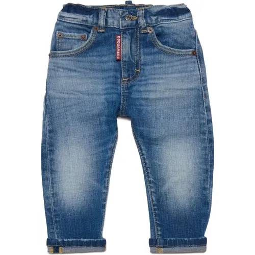 Blaue Stonewashed Denim Jeans aus Baumwolle - Dsquared2 - Modalova