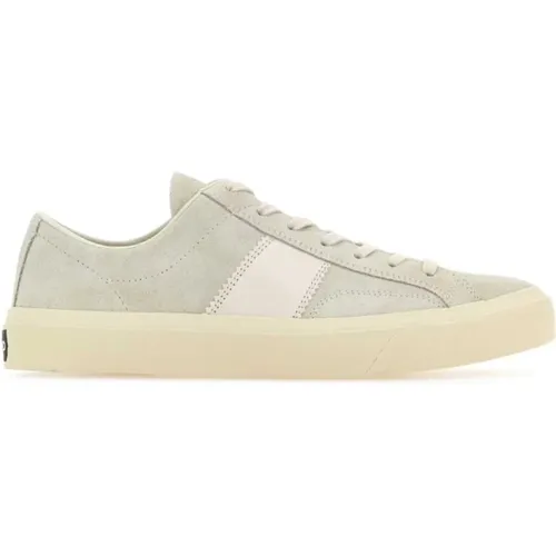 Graue Wildleder-Sneakers , Herren, Größe: 40 EU - Tom Ford - Modalova