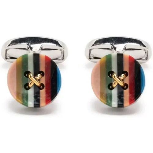 Button Stripe Cufflinks Various Colors , male, Sizes: ONE SIZE - Paul Smith - Modalova