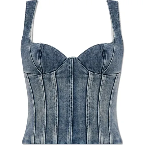 Denim Tanktop , Damen, Größe: 2XS - Off White - Modalova