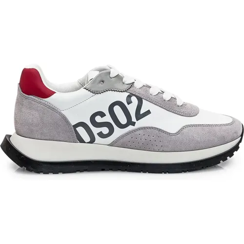 Weiße Wildleder-Schnürschuhe , Herren, Größe: 41 EU - Dsquared2 - Modalova