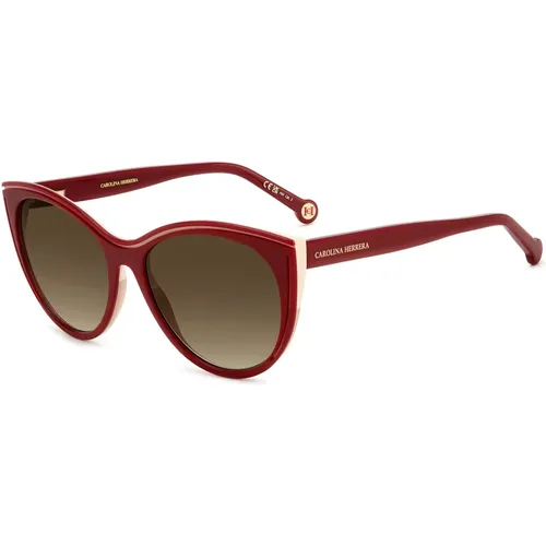 Burgundy Beige Sunglasses , female, Sizes: 56 MM - Carolina Herrera - Modalova