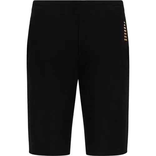 Cotton Sweat Shorts with Elastic Waistband , male, Sizes: L, S - Emporio Armani EA7 - Modalova