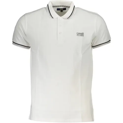 Weiße Baumwoll-Poloshirt mit Kurzen Ärmeln , Herren, Größe: 2XL - Cavalli Class - Modalova