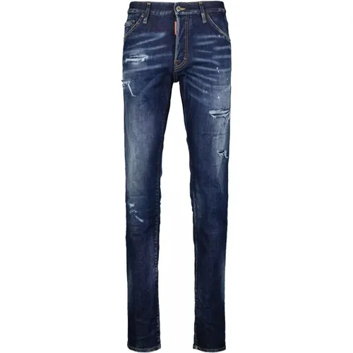 Zerrissene Jeans in Gewaschenem Denim , Herren, Größe: 2XL - Dsquared2 - Modalova