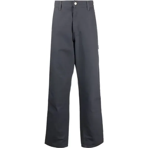 Grey Cotton Trousers with Zip and Button Closure , male, Sizes: W31, W29, W30, W32, W33 - Carhartt WIP - Modalova