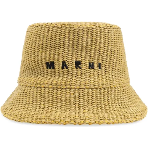 Bucket hat with logo , male, Sizes: S - Marni - Modalova