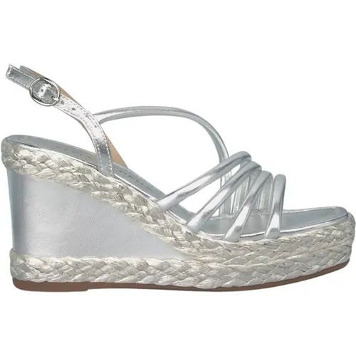 Woven wedge sandal with square toe , female, Sizes: 7 UK, 5 UK - Alma en Pena - Modalova