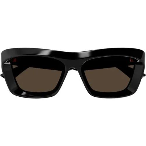 Rechteckige Acetat-Sonnenbrille mit Metallstreifen , Herren, Größe: ONE Size - Bottega Veneta - Modalova