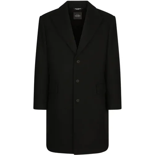 Single Button Wool Coat , male, Sizes: L - Dolce & Gabbana - Modalova