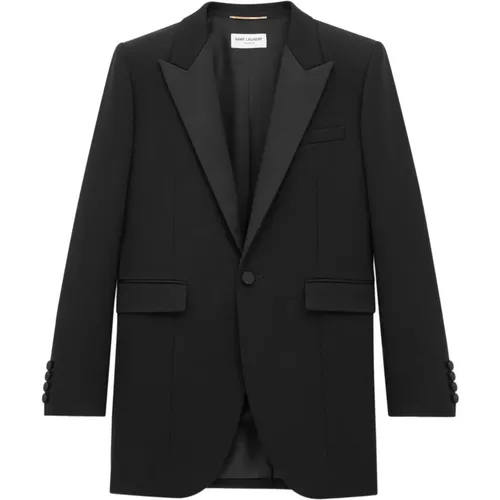 Wool Jacket Single-Breasted , female, Sizes: S, M - Saint Laurent - Modalova