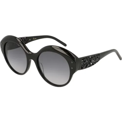 Schwarze Sonnenbrille mit grauem Verlauf,Montura Grau Silber Glänzend Grau Verlauf - Pomellato - Modalova