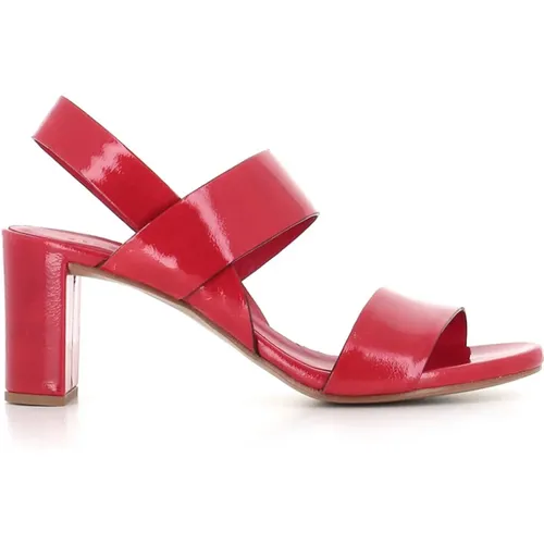 Rote Lackleder Sandalen , Damen, Größe: 37 1/2 EU - DEL Carlo - Modalova