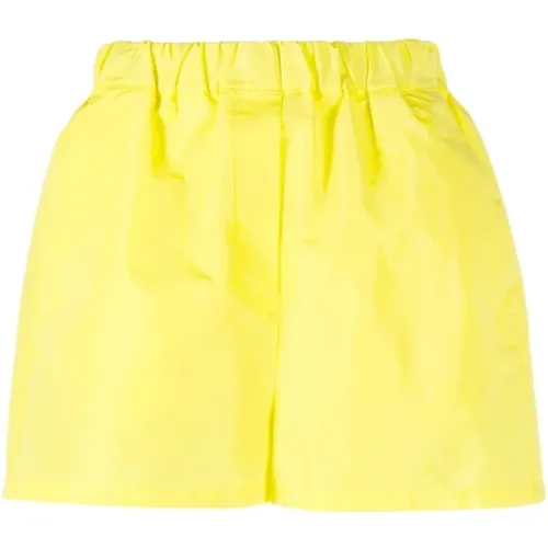 Gelbe technische Taffeta-Shorts , Damen, Größe: S - Msgm - Modalova
