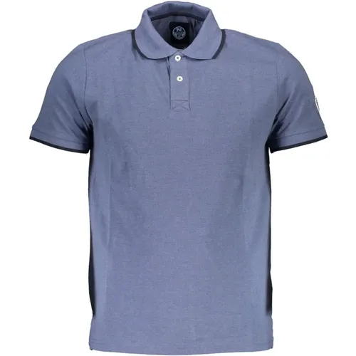 Blau Polo Mit Kurzen Ärmeln , Herren, Größe: 2XL - North Sails - Modalova