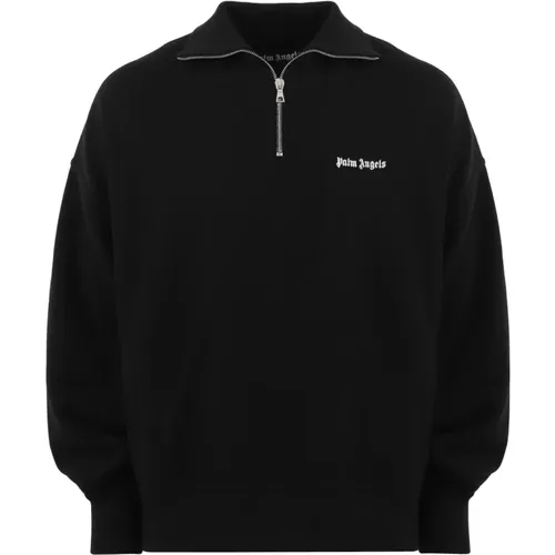 Embroidered Logo HalfZip , male, Sizes: S - Palm Angels - Modalova