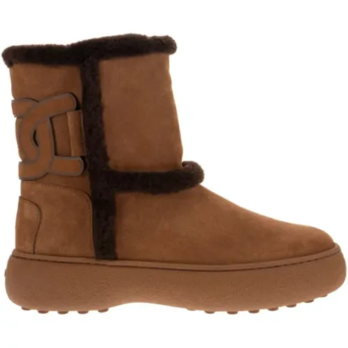 Suede Shearling Trim Boots , female, Sizes: 4 UK, 7 UK, 4 1/2 UK, 6 UK, 5 UK, 3 UK, 5 1/2 UK - TOD'S - Modalova