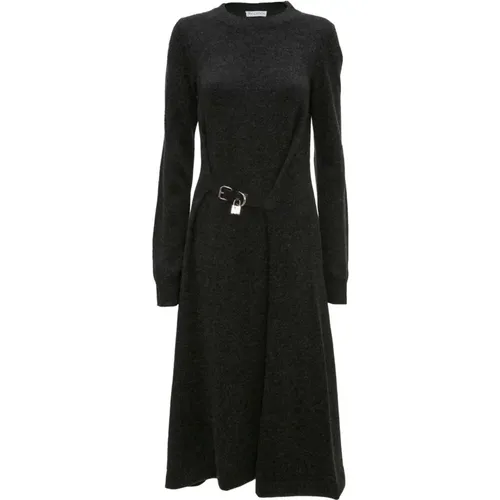 Charcoal Melange A-Line Strap Tie Dress , female, Sizes: XS - JW Anderson - Modalova