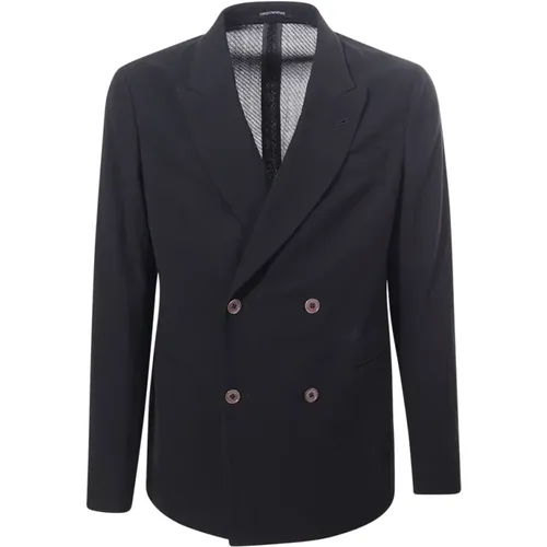 Wool Jackets with Four Button Closure , male, Sizes: L, XL, M - Emporio Armani - Modalova