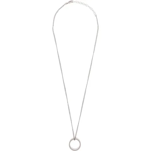 Silberne Halskette mit Anhänger und Logo - MM6 Maison Margiela - Modalova