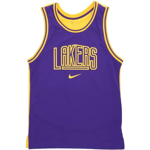 Basketball Tank Top Courtside Lakers Lila/Gelb , Herren, Größe: XL - Nike - Modalova