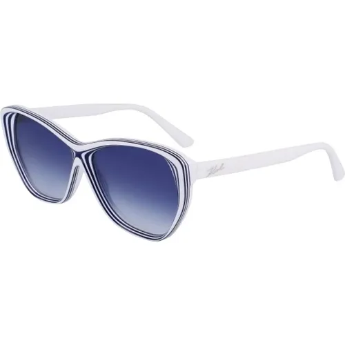 Weiße Acetat Sonnenbrille für Frauen - Karl Lagerfeld - Modalova