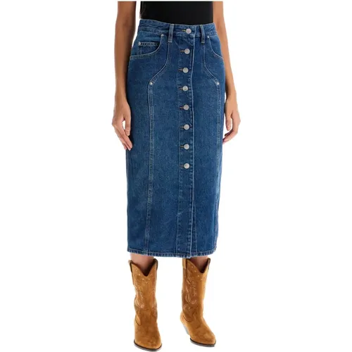 Denim Pencil Skirt with Classic Design , female, Sizes: 2XS, XS - Isabel Marant Étoile - Modalova