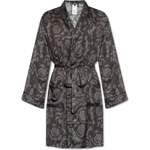 Bathrobe with Barocco pattern , male, Sizes: XL, L, 2XL - Versace - Modalova