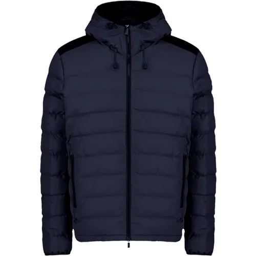 Blaue Winter Kapuzen Pufferjacke , Herren, Größe: M - Ciesse Piumini - Modalova