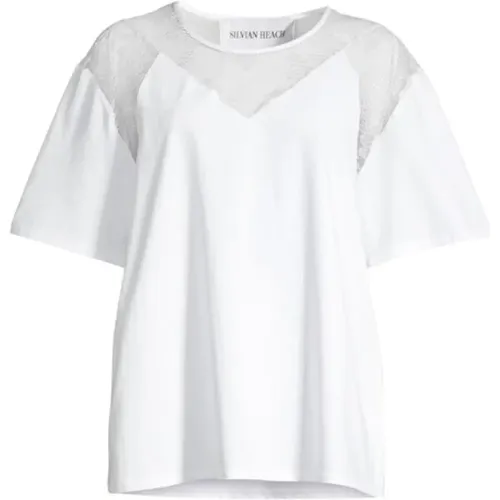 Spitzen Overlay T-Shirt - Silvian Heach - Modalova