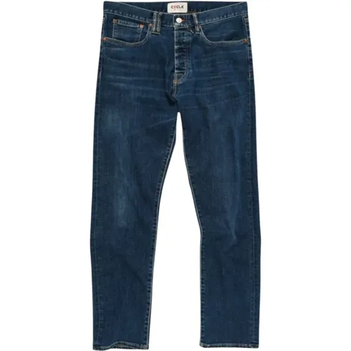 Straight Fit Indigo Denim Jeans , Herren, Größe: W32 - Cycle - Modalova