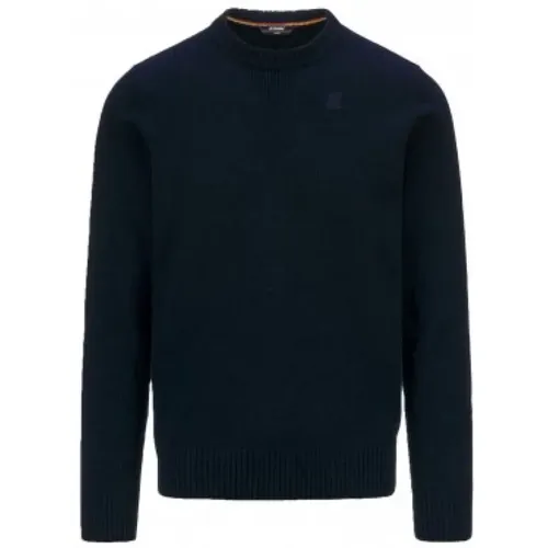 Mens Heavy Knit Sweater with Ribbed Trim , male, Sizes: 2XL, L, XL, M - K-way - Modalova