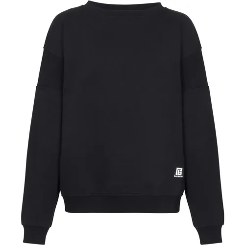 Sweatshirt aus Baumwolle mit ogo-Print - Balmain - Modalova