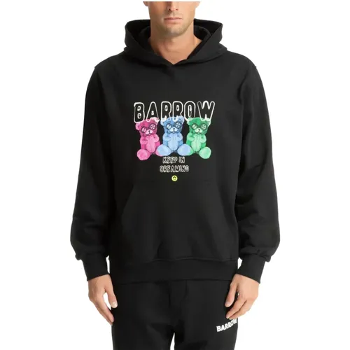 Gemustertes Teddy Sweatshirt mit Logo-Tasche , Herren, Größe: M - BARROW - Modalova