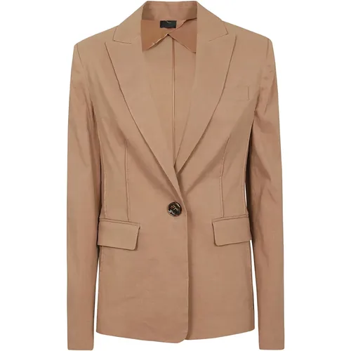 Stretch Linen Jacket with Ghera , female, Sizes: M, S, L, 2XS - pinko - Modalova