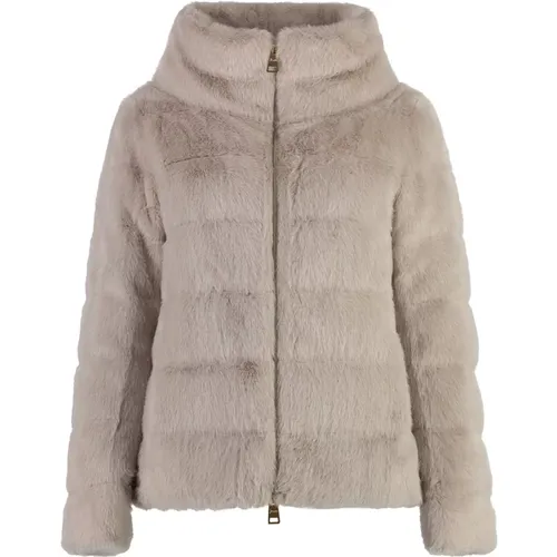 Faux Fur Puffer Jacket , Damen, Größe: S - Herno - Modalova