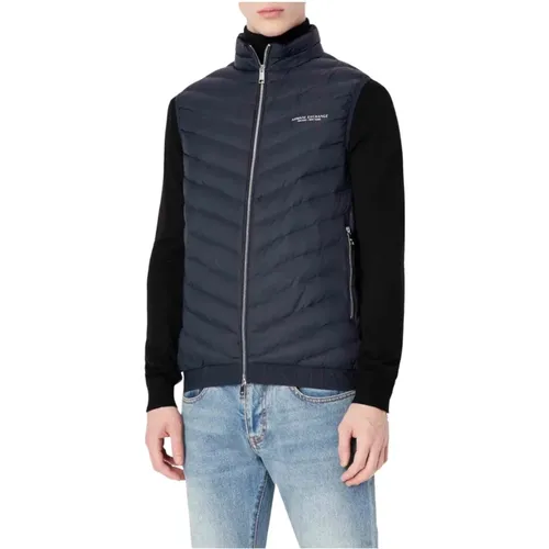 Gepolsterte Blaue Jacke mit Logo , Herren, Größe: 2XL - Emporio Armani - Modalova