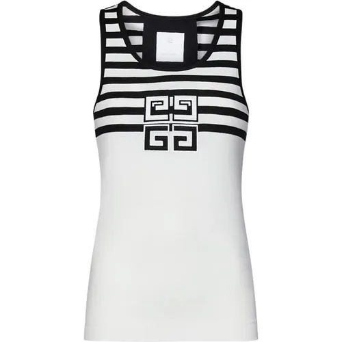 Striped Sleeveless Top with 4G Logo , female, Sizes: M - Givenchy - Modalova