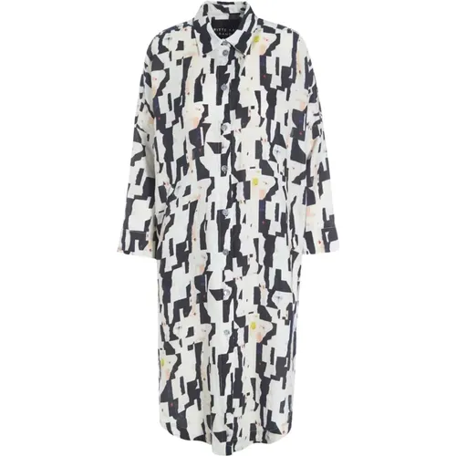 Graphic Collage Linen Shirt Dress , female, Sizes: S, M - Bitte Kai Rand - Modalova