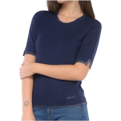 Blauer Pullover Elegant und vielseitig , Damen, Größe: L - Liu Jo - Modalova